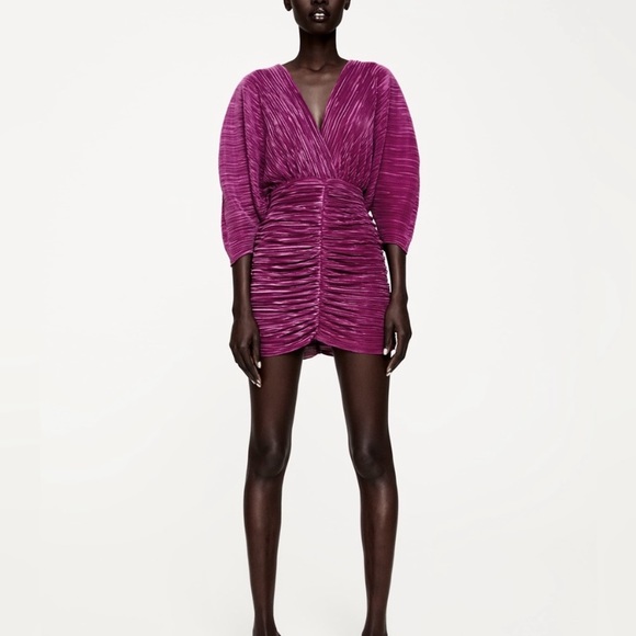 ZARA DRAPED MINI DRESS - Picture 6 of 6